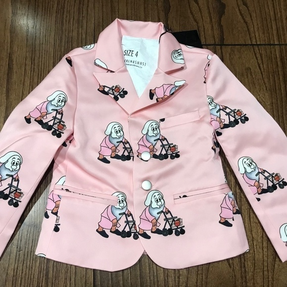 Caroline Bosman's Grumpy Dwarf Pink Button Blazer Size 4 - Picture 9 of 9